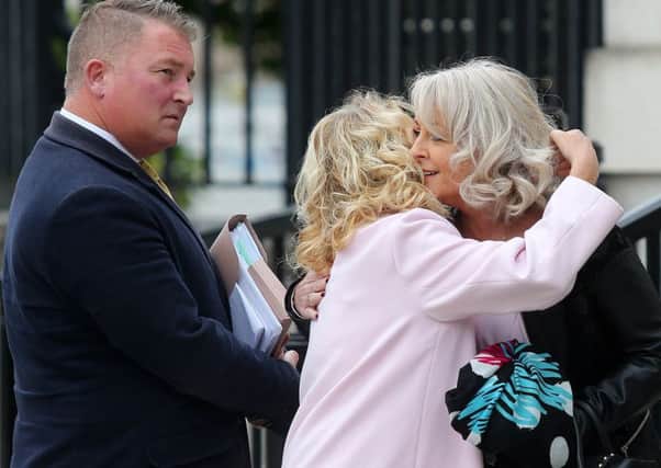 The family of Gerald McKinney attend the High Court in Belfast where they were awarded damages from the MOD regarding the shooting dead of their brother Gerald McKinney during Bloody Sunday in January 1972.  


Picture by Jonathan Porter/PressEye