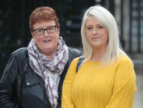 Sarah Ewart (right) and her mother Jane Christie outside the High Court in Belfast to seek a declaration of incompatibility with human rights law in cases of Fatal Foetal Abnormalities. (Photo: Niall Carson/P.A. Wire)