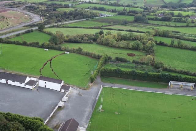 Magheracloone Gaelic Football Club in Co Monaghan which was forced to shut after the collapse of a mine caused sinkholes to appear in its pitch.