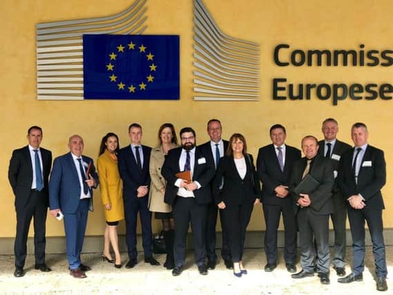 Handout photo dated 08/10/18 issued by the NI Chamber of Commerce of business leaders from Northern Ireland in Brussels for a meeting with EU negotiators.