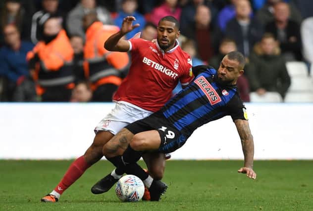 Rotherham United's Kyle Vassell in action against Nottingham Forest. Joe Giddens/PA Wire.