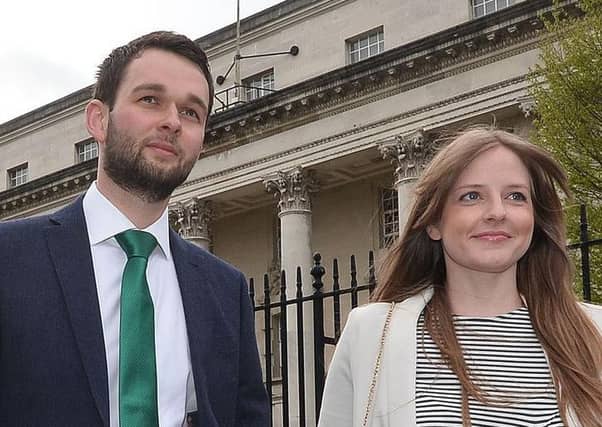 Daniel McArthur (director of Ashers Bakery) and with wife Amy .