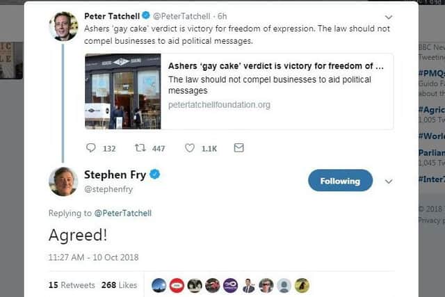 Tatchell and Fry on Twitter