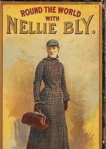 Cover of the 1890 board game Round the World with Nellie Bly