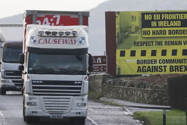 Jonesborough, Co Armagh, on the northern side of the border between Northern Ireland and the Republic of Ireland. Boris Johnson says: "There is a border between NI and Ireland already and plenty of rules and regulations are different on either side of it. The consequences are managed now and can be in the future too."  Photo: Niall Carson/PA Wire
