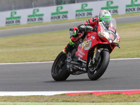 Glenn Irwin set the fastest time in free practice at Brands Hatch on the PBM Be Wiser Ducati on Friday.