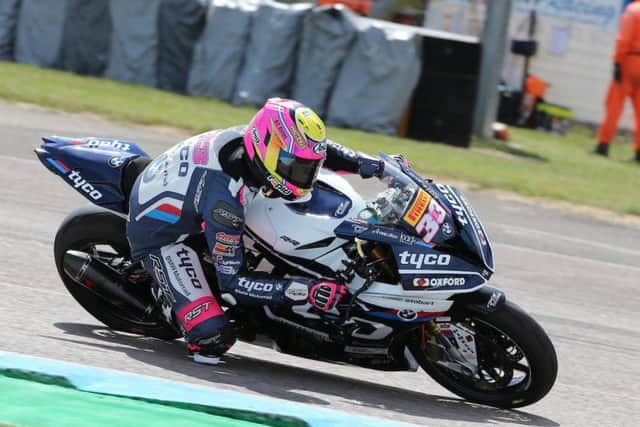 Tyco BMW's Keith Farmer led the times in the Pirelli National Superstock 1000 class at Brands Hatch.
