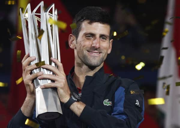 Novak Djokovic with the Shanghai Masters trophy