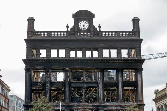 The fire at the Bank Buildings took several days to extinguish