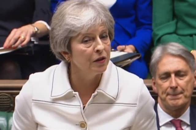 Theresa May during questions about Brexit in the House of Commons