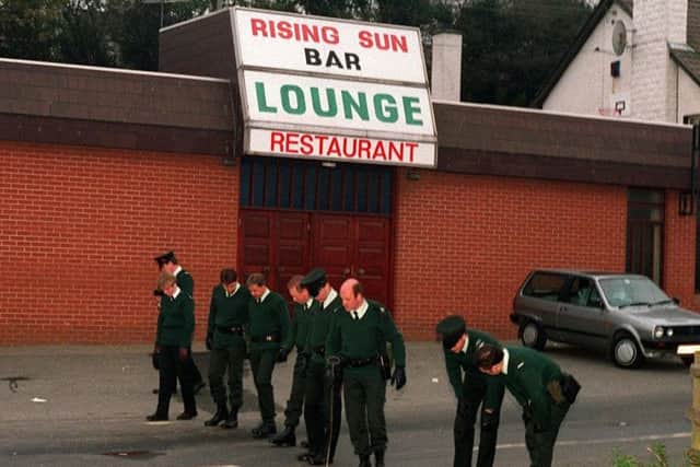 PACEMAKER, BELFAST, 27/3/98: The scene at the Rising Sun bar, Greysteel on the morning after seven people were shot dead in 1993.