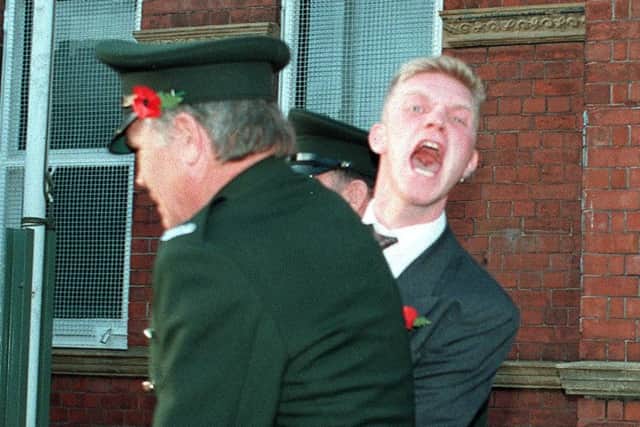 PACEMAKER BELFAST    ARCHIVE
GREYSTEEL MURDERER TORRENS KNIGHT.
In March 1993 he murdered four Catholic workmen at Castlerock in Co Derry.