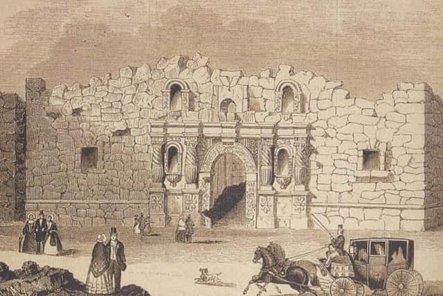 1854 drawing of the Alamo Mission in San Antonio