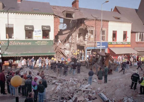 The aftermath of the IRA bomb in Frizell's fish shop on the Shankill Road
