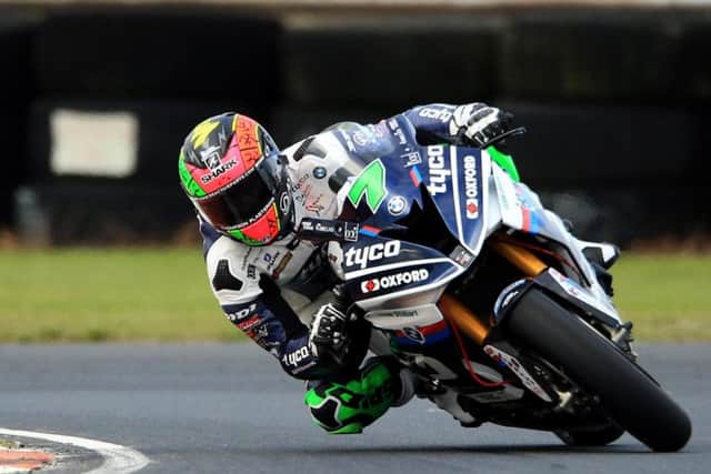 Six-time Sunflower Trophy winner Michael Laverty was leading the race until he was forced onto the grass after encountering a slower rider.
