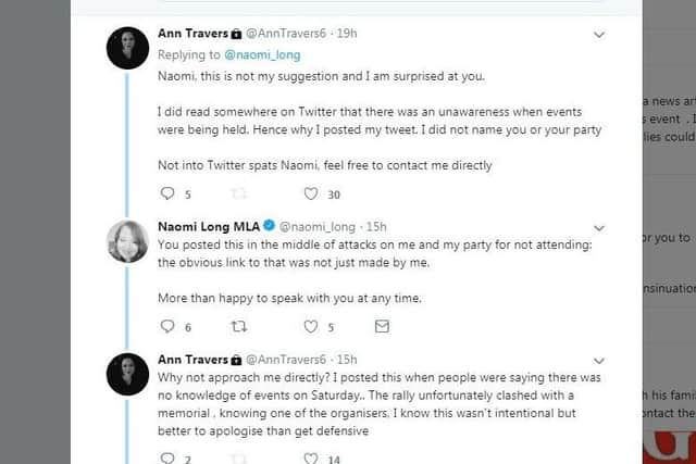 The Twitter spat between Ms Travers and Mrs Long attracted a lot of reaction from social media users.