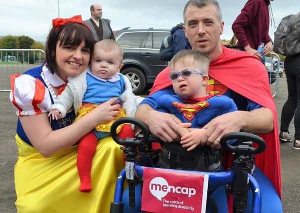 Lisa Allen with her daughter Rebecca, son Aaron and husband John took part in the Mencap walk at Ormeau Park in Belfast on October 20.