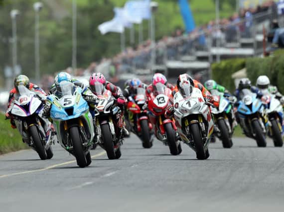 The start of the Superbike race at this year's Ulster Grand Prix at Dundrod.