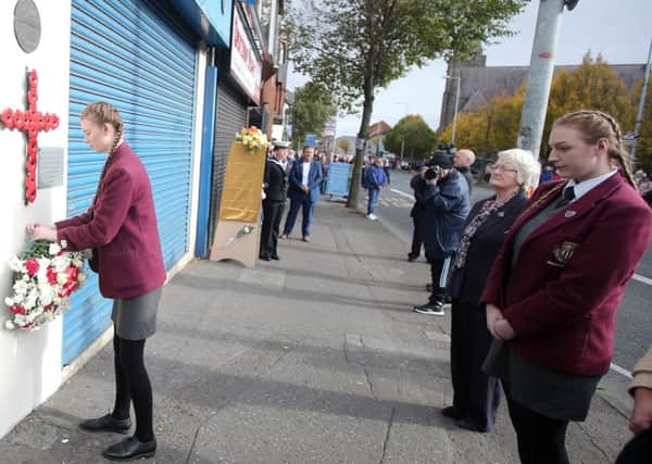 Pupils from schools in the Shankill area played a leading role in the bomb anniversary commemorations