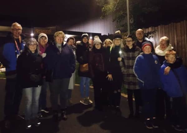 The group that took part in last Tuesday's ghost tour  can you spot the ghost?