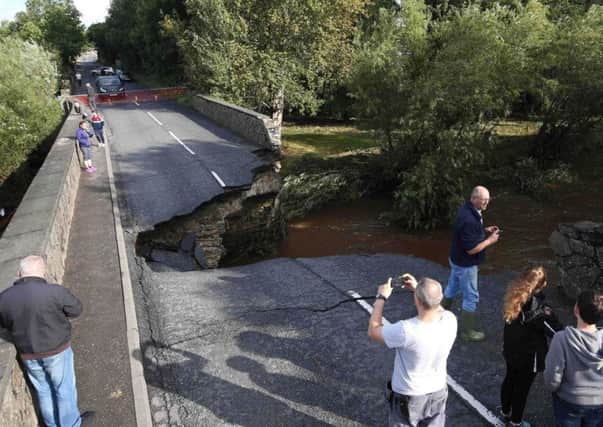Ballynameen Bridge in Claudy after the floods in August 2017