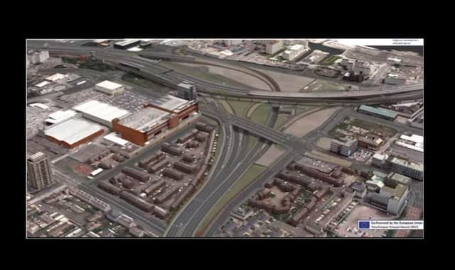 Image of the proposed York Street Interchange, taken from a screen grab of the video on this website: http://www.yorkstreetinterchange.com/