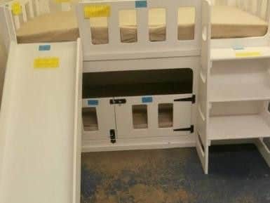 Undated handout file photo issued by North Yorkshire Police of the bed in which seven-month-old baby Oscar Abbey choked to death. Craig Williams, who designed the cot, has been jailed at Leeds Crown Court for three years and four months.