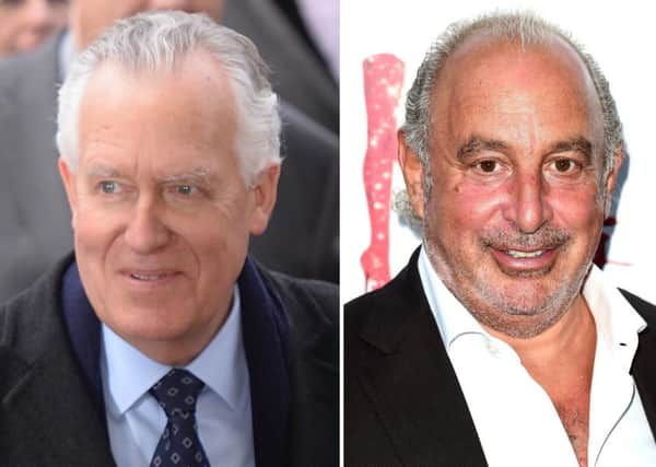 Lord Hain (left) and Sir Philip Green. The former Northern Ireland secretary Lord Hain has stood by his decision to name Sir Philip as the businessman at the centre of #MeToo allegations of sexual harassment and racial abuse, which he fiercely denies. Photo: PA Wire