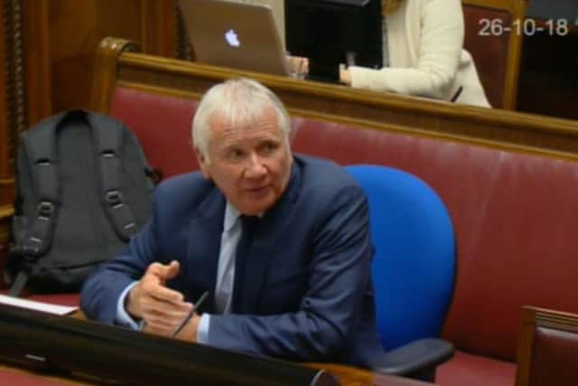 Sir Malcolm McKibbin giving evidence to the RHI Inquiry yesterday