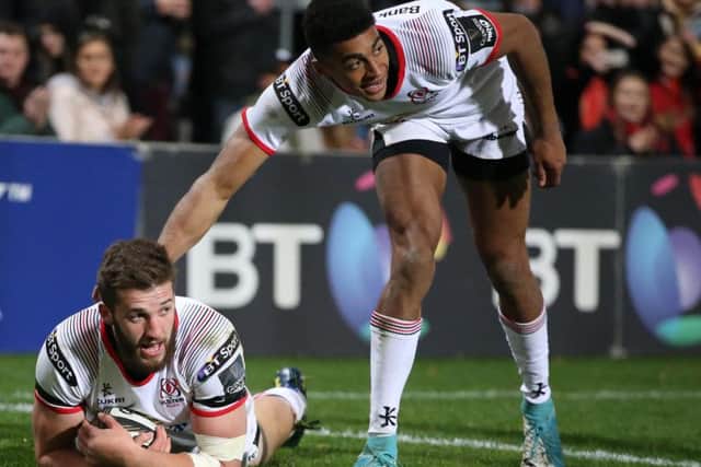 Stuart McCloskey goes over for Ulster fourth and bonus point securing try