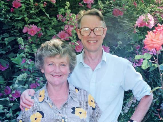 File photo dated 24/06/93 of Diana and Paul Lamplugh, the parents of Suzy Lamplugh who went missing in 1986, in their garden in London.