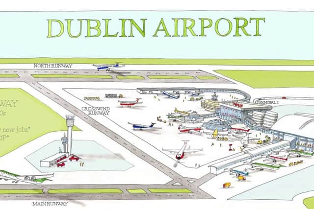 Handout illustration of proposals for Dublin Airport's new runway