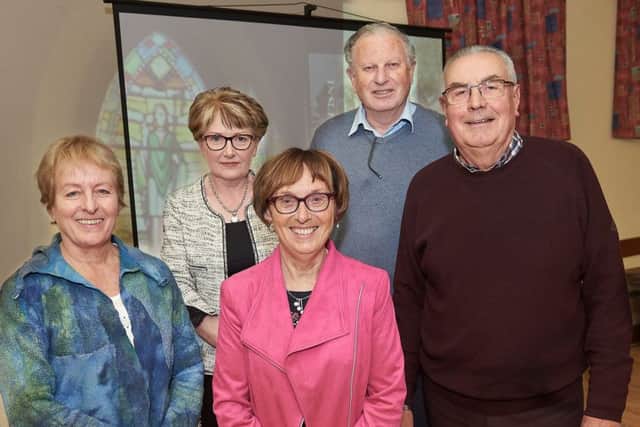 The Donaghendry Heritage Group committee (left to right)  Jackie Slater, Elizabeth Abernethy Hazel Moffett, James Glendinning and Val Moffett