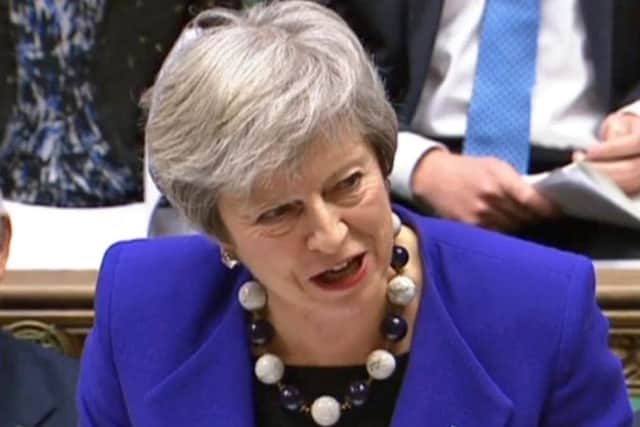 Theresa May during Prime Ministers Questions in the Commons
