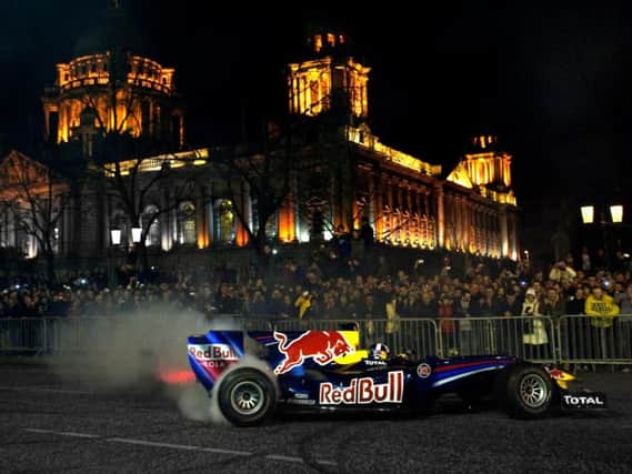Ex-Formula One racing driver David Coulthard will wow fans in a Red Bull racing car in Belfast this weekend.