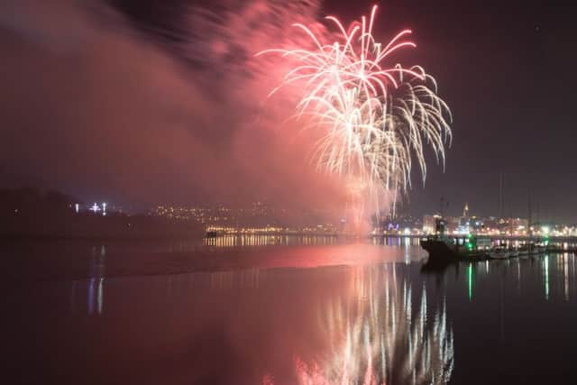 The fireworks display over the River Foyle in Londonderry. Picture Martin McKeown. Inpresspics.com. 31.10.18