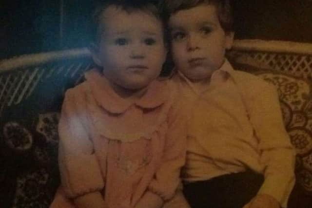 Claire and Alan as children