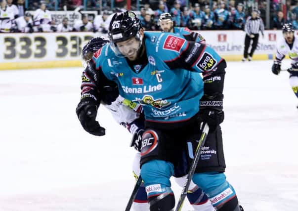 Captain Blair Riley hit a hat-trick in a 4-1 win over Glasgow Clan