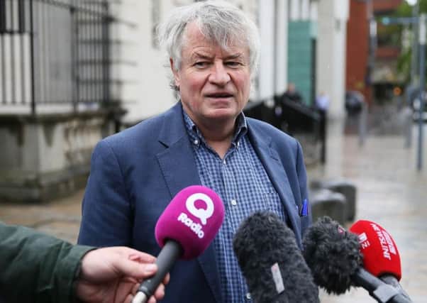 Les Allamby, Chief Commissioner of the Northern Ireland Human Rights Commission, outside the Royal Courts of Justice, Belfast, where the Court of Appeal allowed an appeal against a lower court's ruling that abortion legislation was incompatible with the UK's Human Rights Act