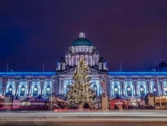 Christmas lights at Belfast City Hall