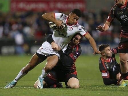 Robert Baloucoune in action during the Guinness PRO14 Round 7 clash between Ulster Rugby and the Dragons at Kingspan Stadium, Ravenhill Park, Belfast, Northern Ireland