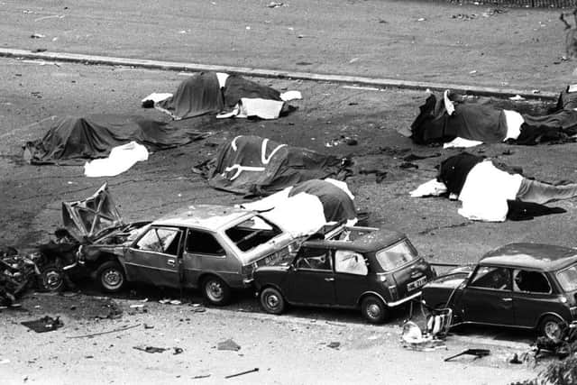 The aftermath of the 1982 Hyde Park bombing in London