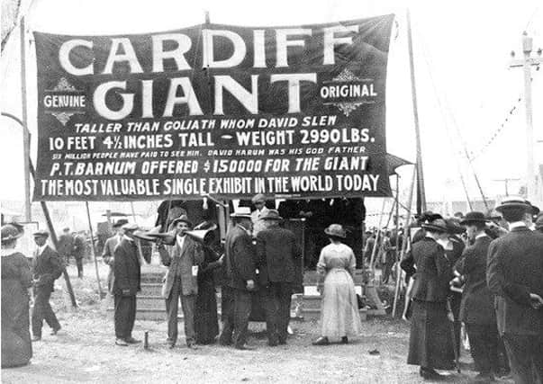 Cardiff Giant's enthusiastic audience circa 1900.