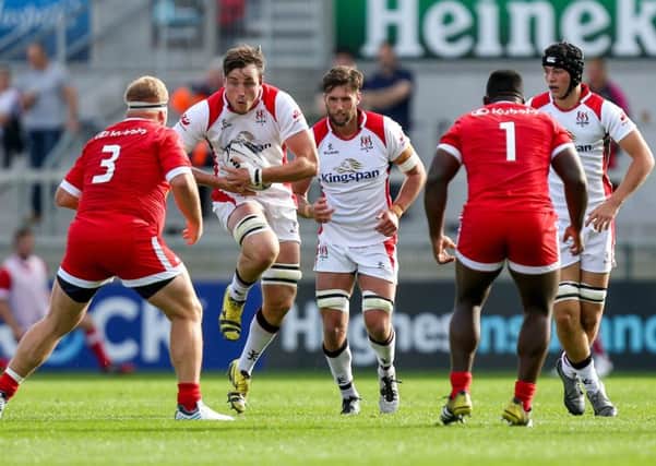 Alex Thompson in action for Ulster A against Canada A