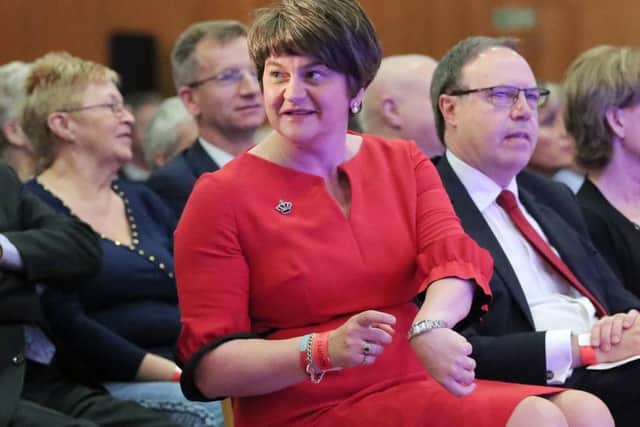 Arlene Foster in relaxed mood at last years DUP conference