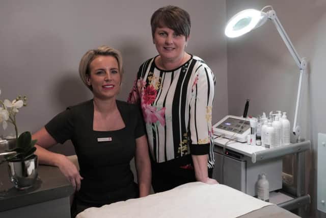 Helen (left) with Melanie Christie Boyle, Chief Executive of Ballymena Business Centre. The project is part funded by Invest Northern Ireland and the European Regional Development Fund under the Investment for Growth & Jobs Northern Ireland (2014-2020) Programme.