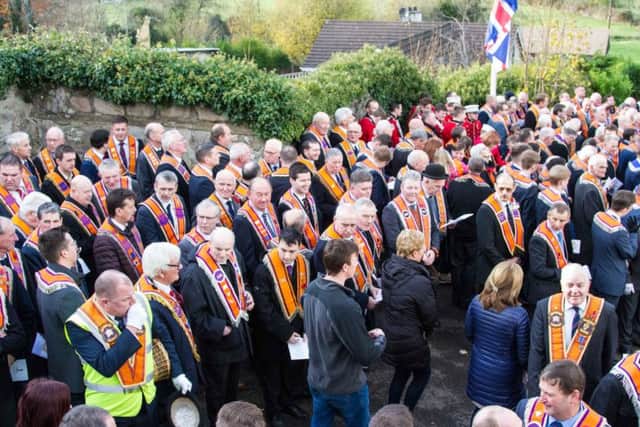 Orange Order's Armistice parade in Loughgall on Saturday