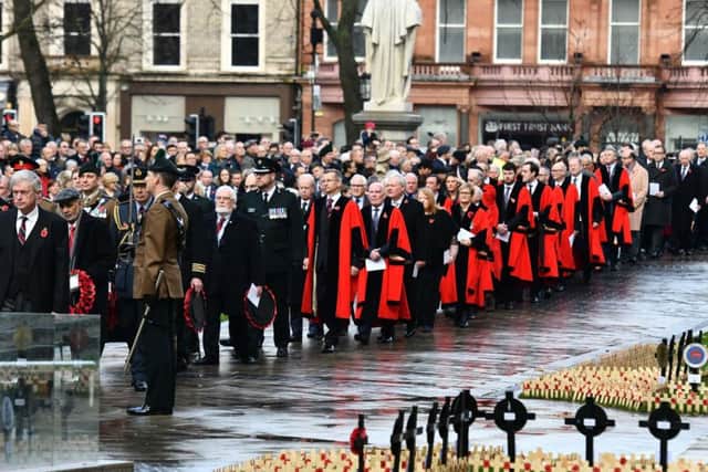The Act of Remembrance service at Belfast City Hall