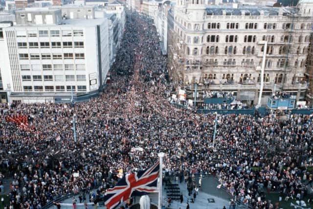 The massive Belfast city centre protest against the Anglo-Irish Agreement in 1985 united unionism