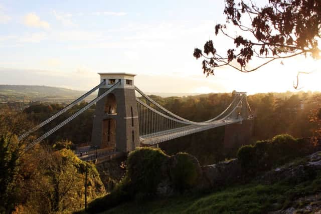 Brunel's world famous Clifton Suspension Bridge opened in 1864.